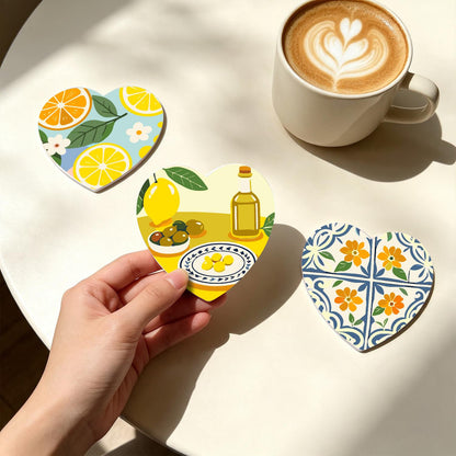 Amalfi Citrus and Blue Tiles paint by numbers coasters – image 19
