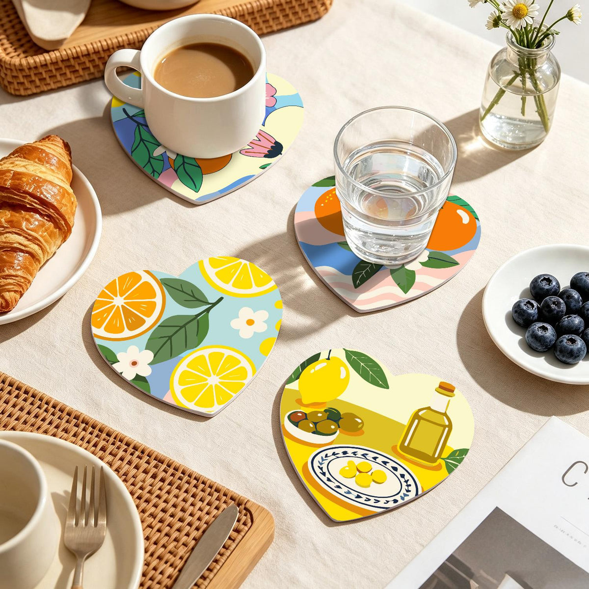 Amalfi Citrus and Blue Tiles paint by numbers coasters – image 21