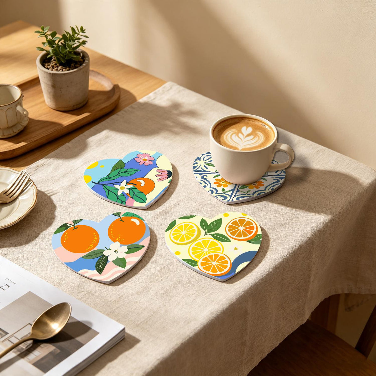Amalfi Citrus and Blue Tiles paint by numbers coasters – image 22
