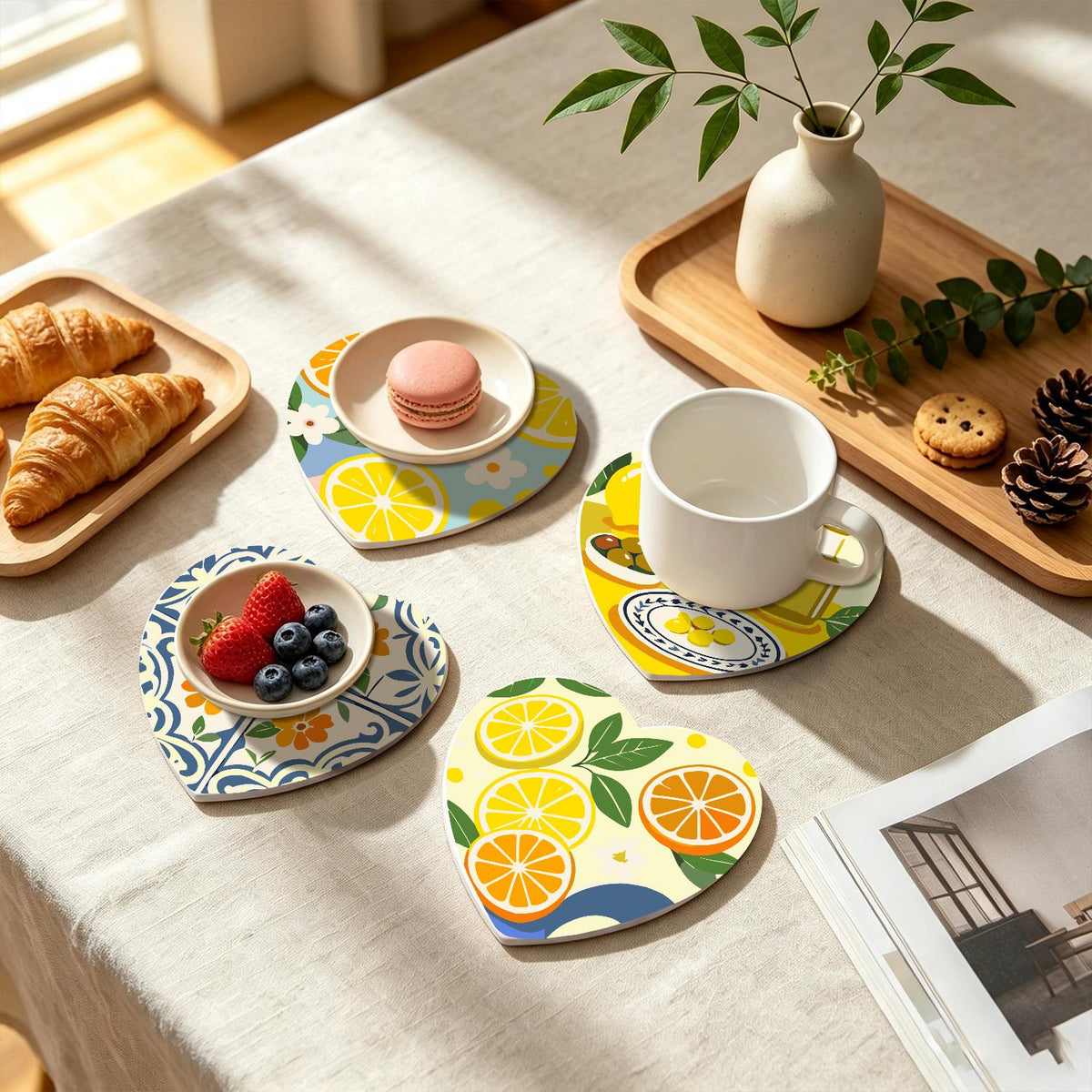 Amalfi Citrus and Blue Tiles paint by numbers coasters – image 23
