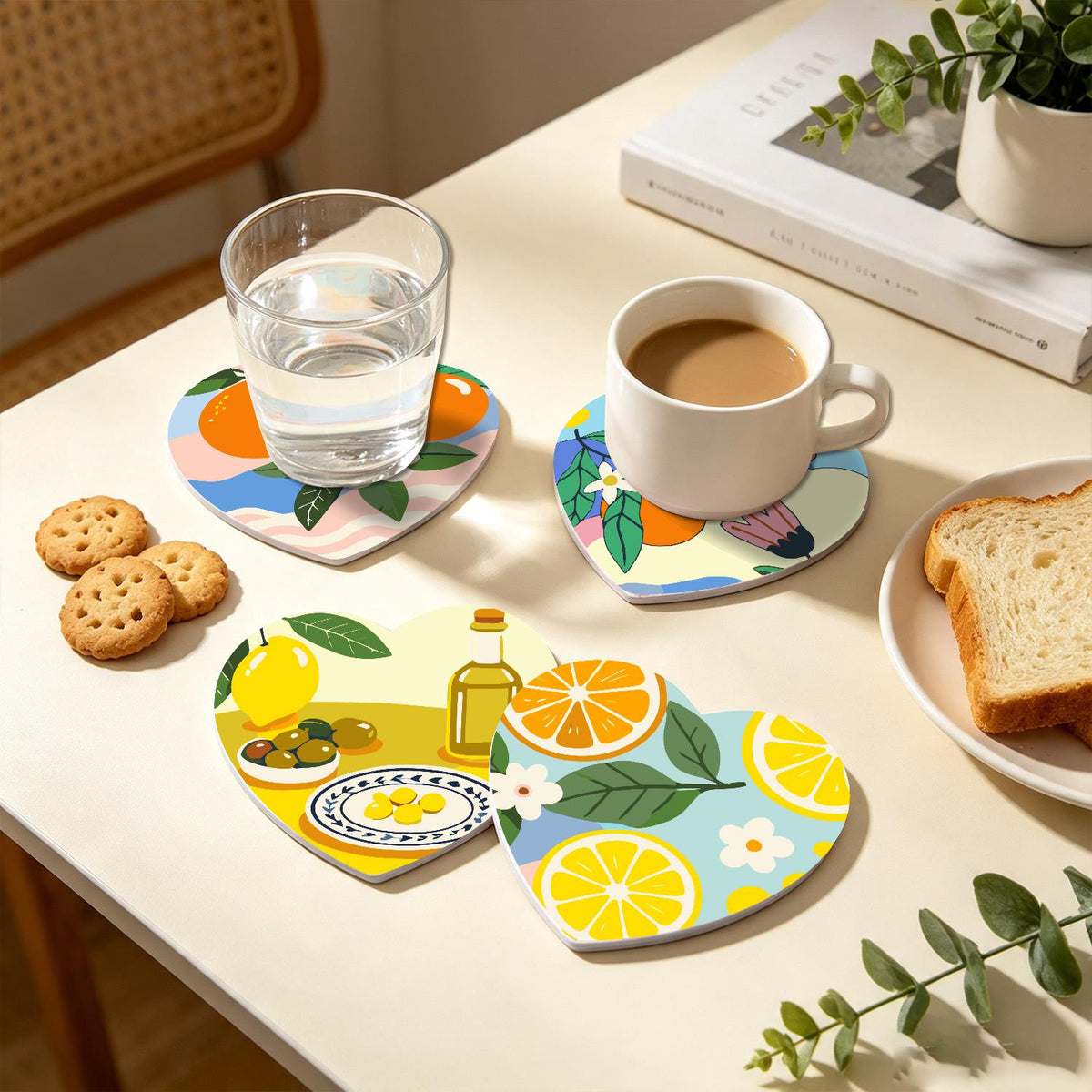 Amalfi Citrus and Blue Tiles paint by numbers coasters – image 24
