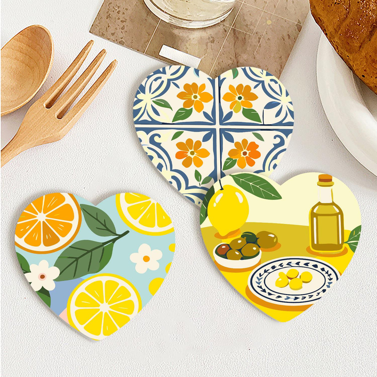 Amalfi Citrus and Blue Tiles paint by numbers coasters – image 25