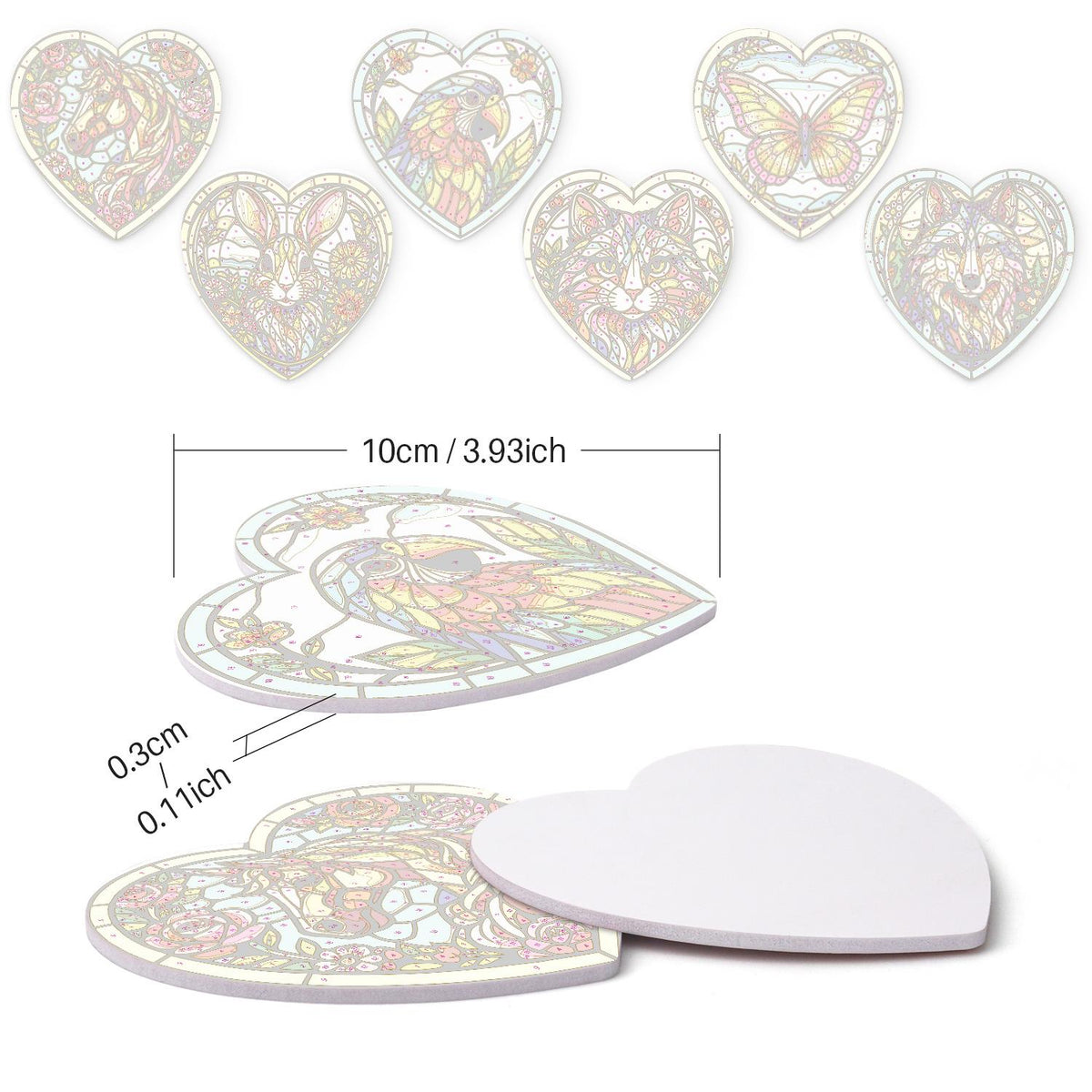 Floral Glasswork Wolf and Horse paint by numbers coasters – image 15