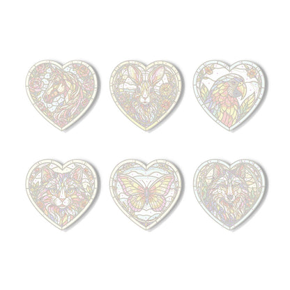 Floral Glasswork Wolf and Horse paint by numbers coasters – image 16