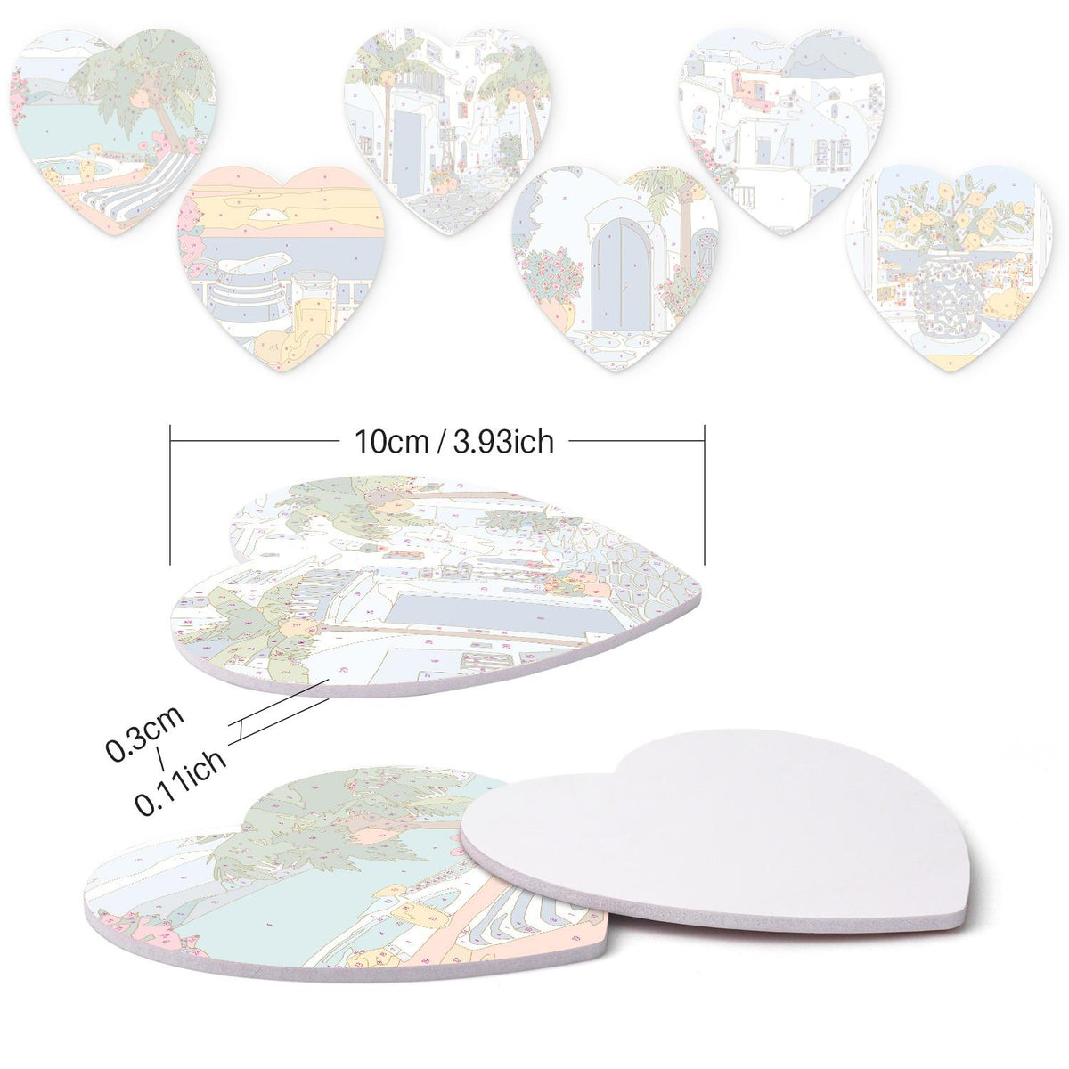 Whitewashed Greek Island Days paint by numbers coasters – image 15