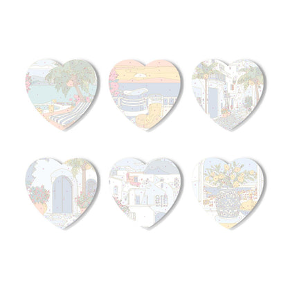 Whitewashed Greek Island Days paint by numbers coasters – image 16