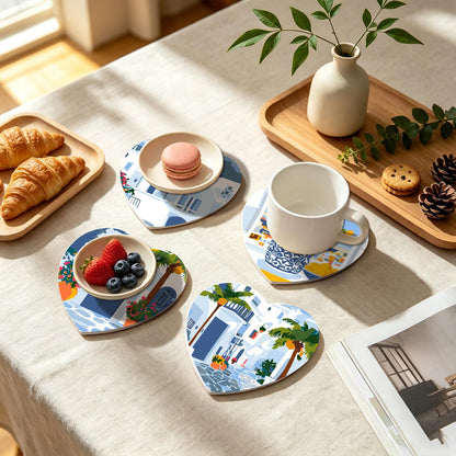 Whitewashed Greek Island Days paint by numbers coasters – image 18
