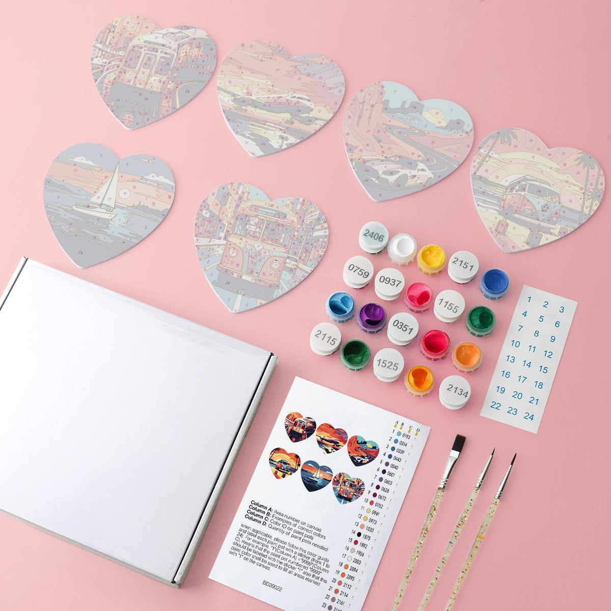 Golden Hour Road Trip paint by numbers coasters – image 4