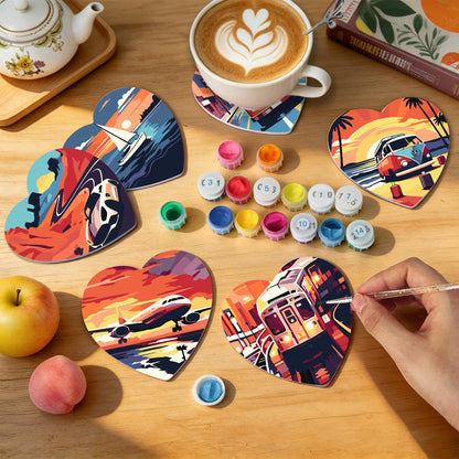 Golden Hour Road Trip paint by numbers coasters – image 8