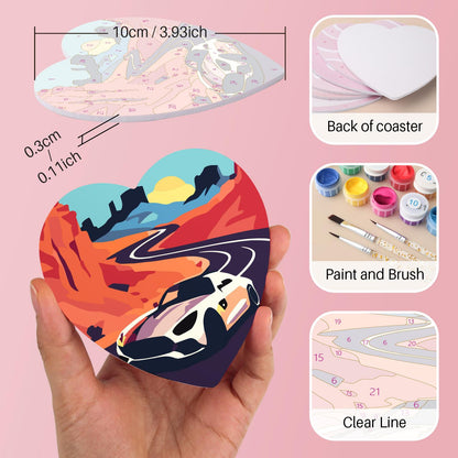 Golden Hour Road Trip paint by numbers coasters – image 10