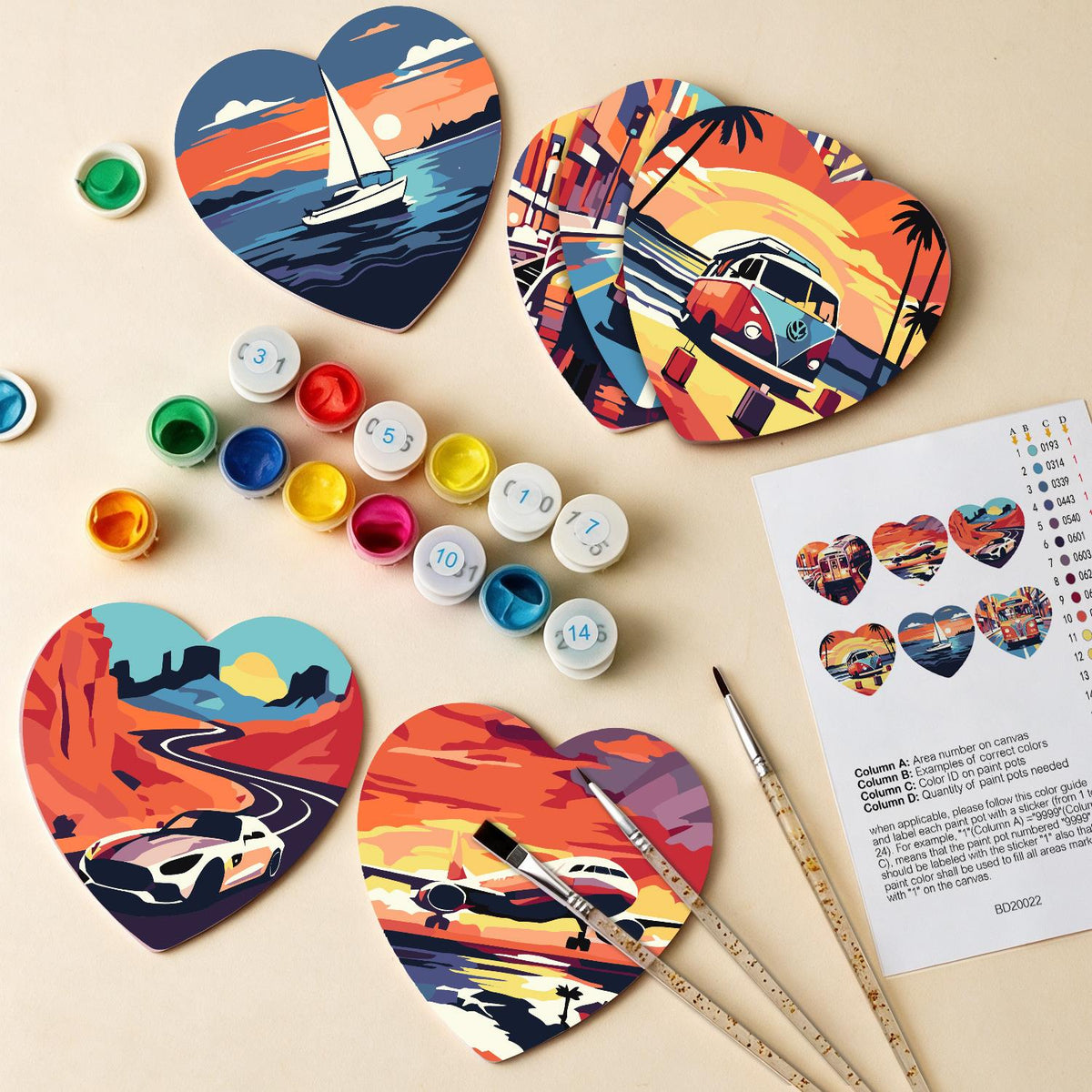 Golden Hour Road Trip paint by numbers coasters – image 13