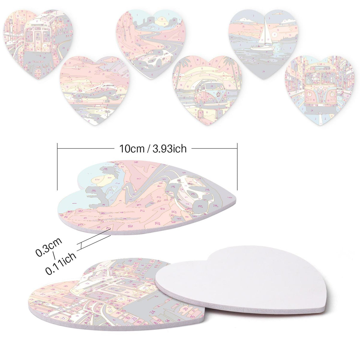 Golden Hour Road Trip paint by numbers coasters – image 15
