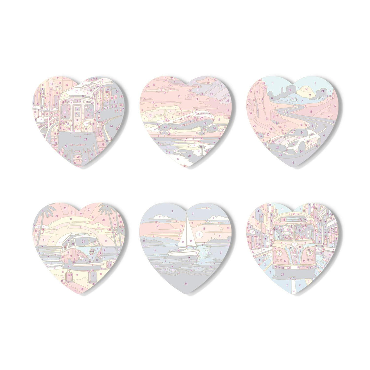 Golden Hour Road Trip paint by numbers coasters – image 16