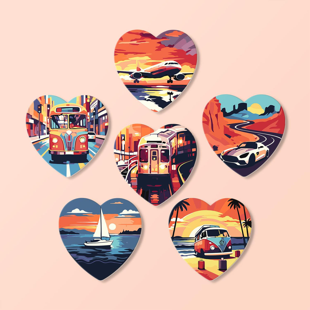Golden Hour Road Trip paint by numbers coasters – image 17