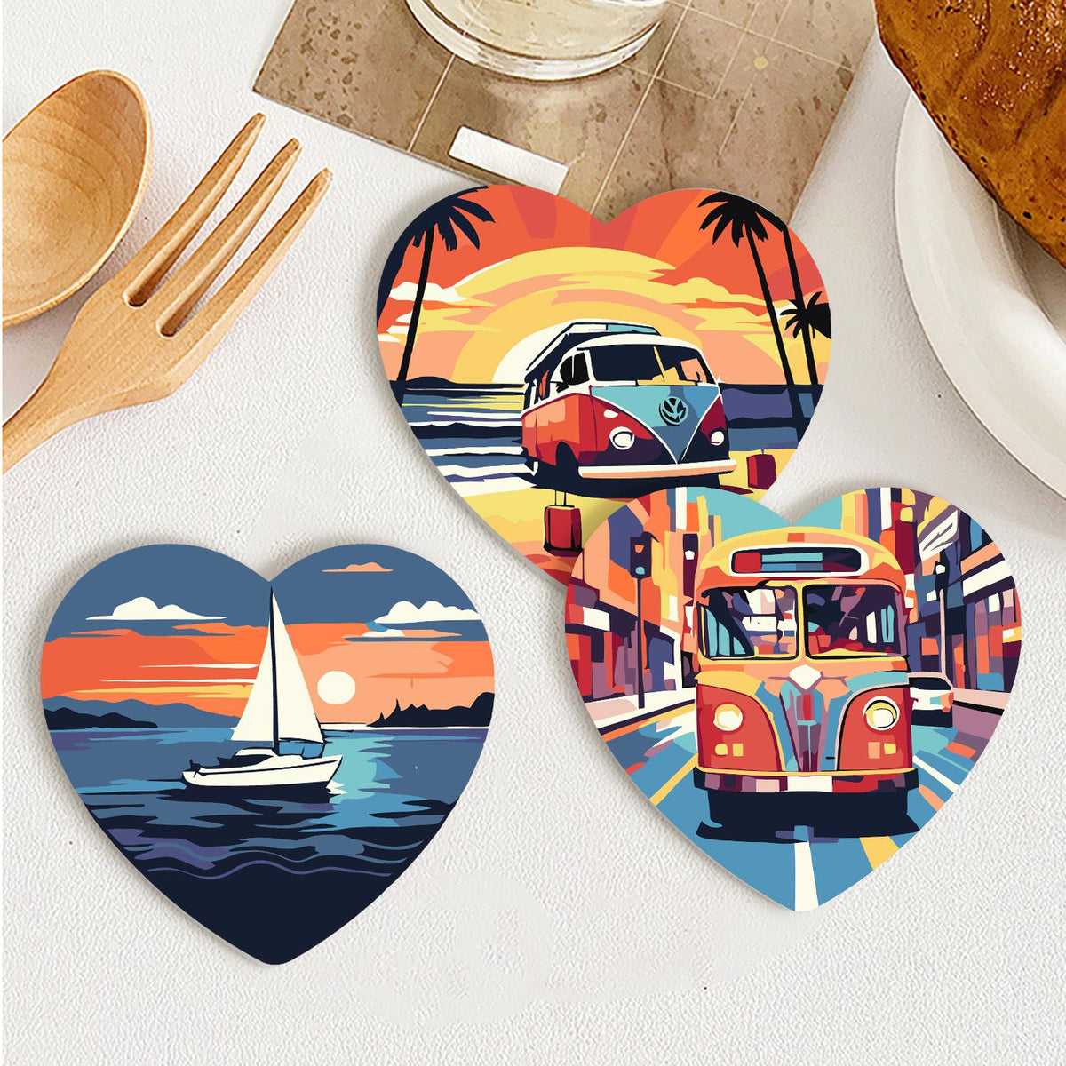 Golden Hour Road Trip paint by numbers coasters – image 18