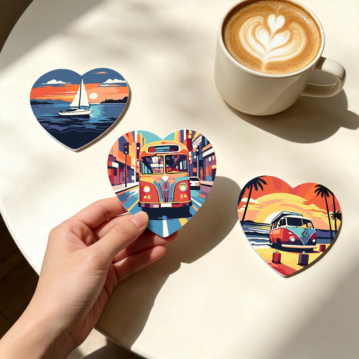 Golden Hour Road Trip paint by numbers coasters – image 19