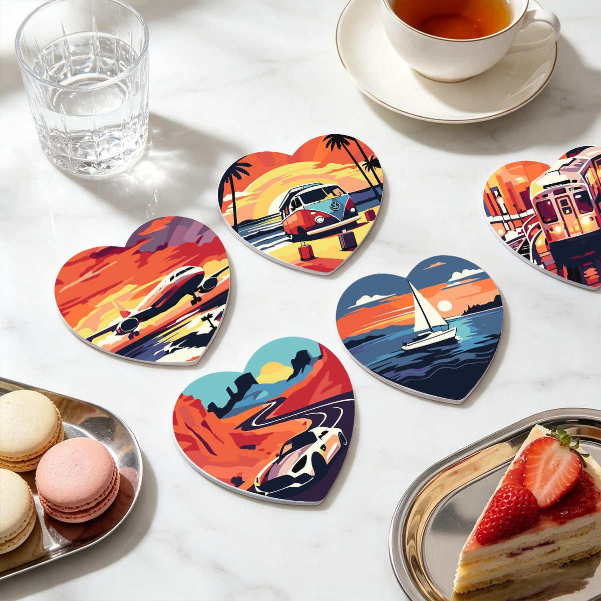 Golden Hour Road Trip paint by numbers coasters – image 20