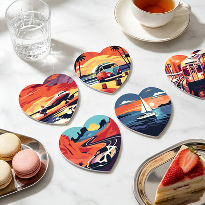 Golden Hour Road Trip paint by numbers coasters – image 20