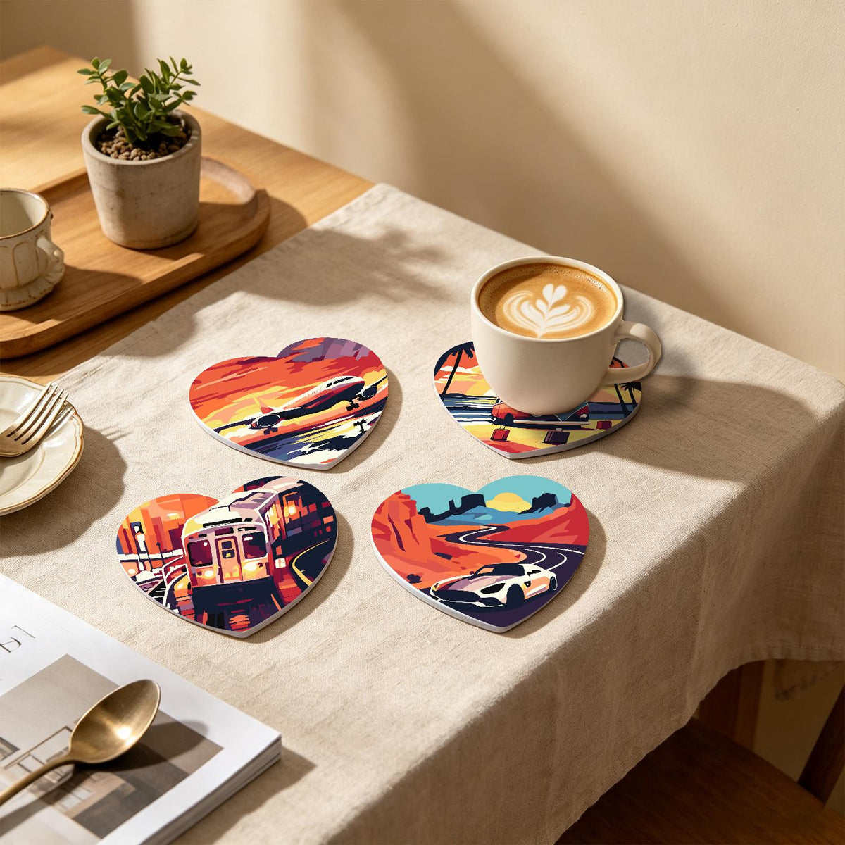 Golden Hour Road Trip paint by numbers coasters – image 23