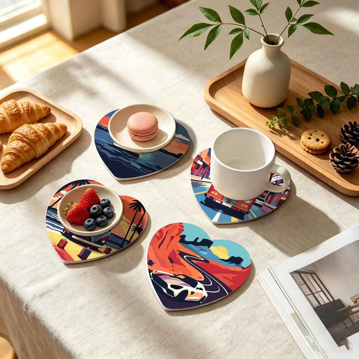 Golden Hour Road Trip paint by numbers coasters – image 24