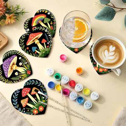 Midnight Toadstool Garden paint by numbers coasters – image 5