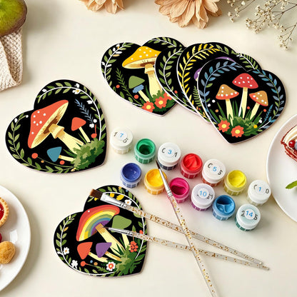 Midnight Toadstool Garden paint by numbers coasters – image 7