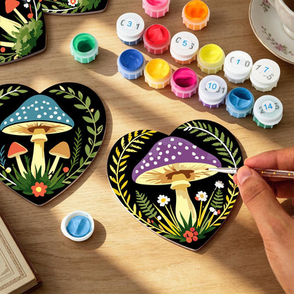 Midnight Toadstool Garden paint by numbers coasters – image 9