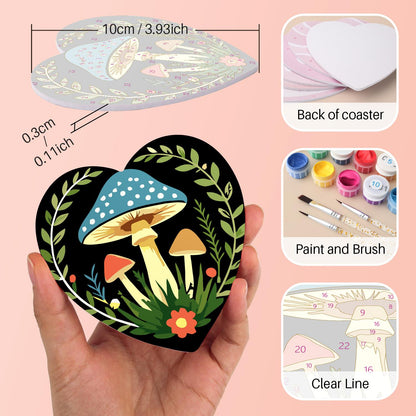 Midnight Toadstool Garden paint by numbers coasters – image 10