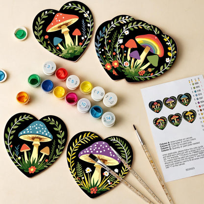 Midnight Toadstool Garden paint by numbers coasters – image 13