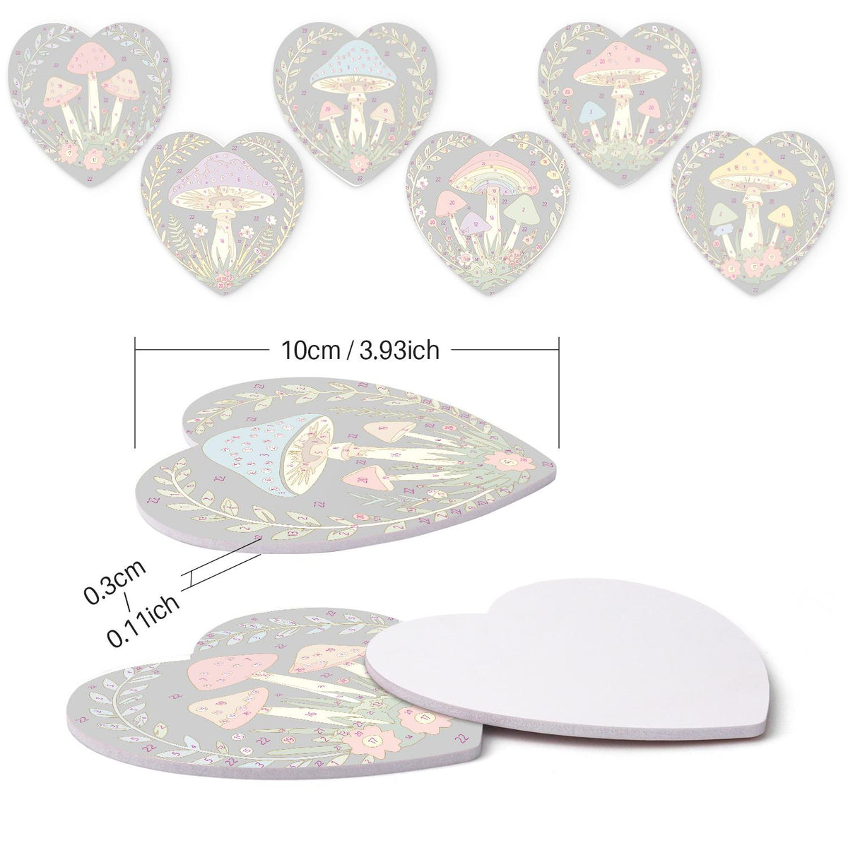 Midnight Toadstool Garden paint by numbers coasters – image 15