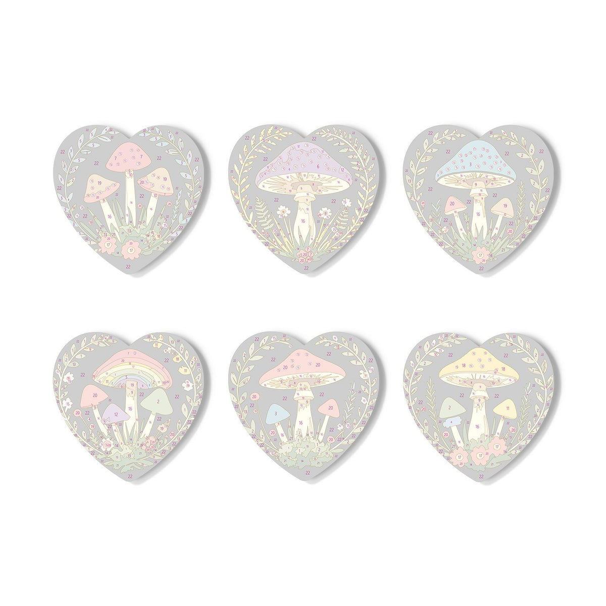 Midnight Toadstool Garden paint by numbers coasters – image 16