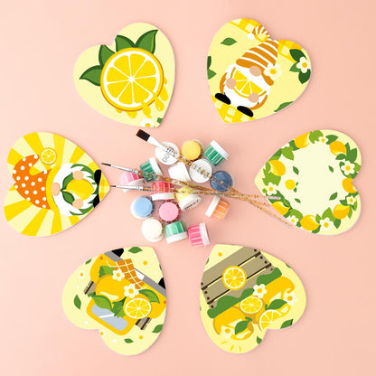 Lemon Gnome Sunshine paint by numbers coasters – image 3