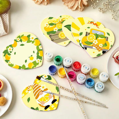 Lemon Gnome Sunshine paint by numbers coasters – image 7