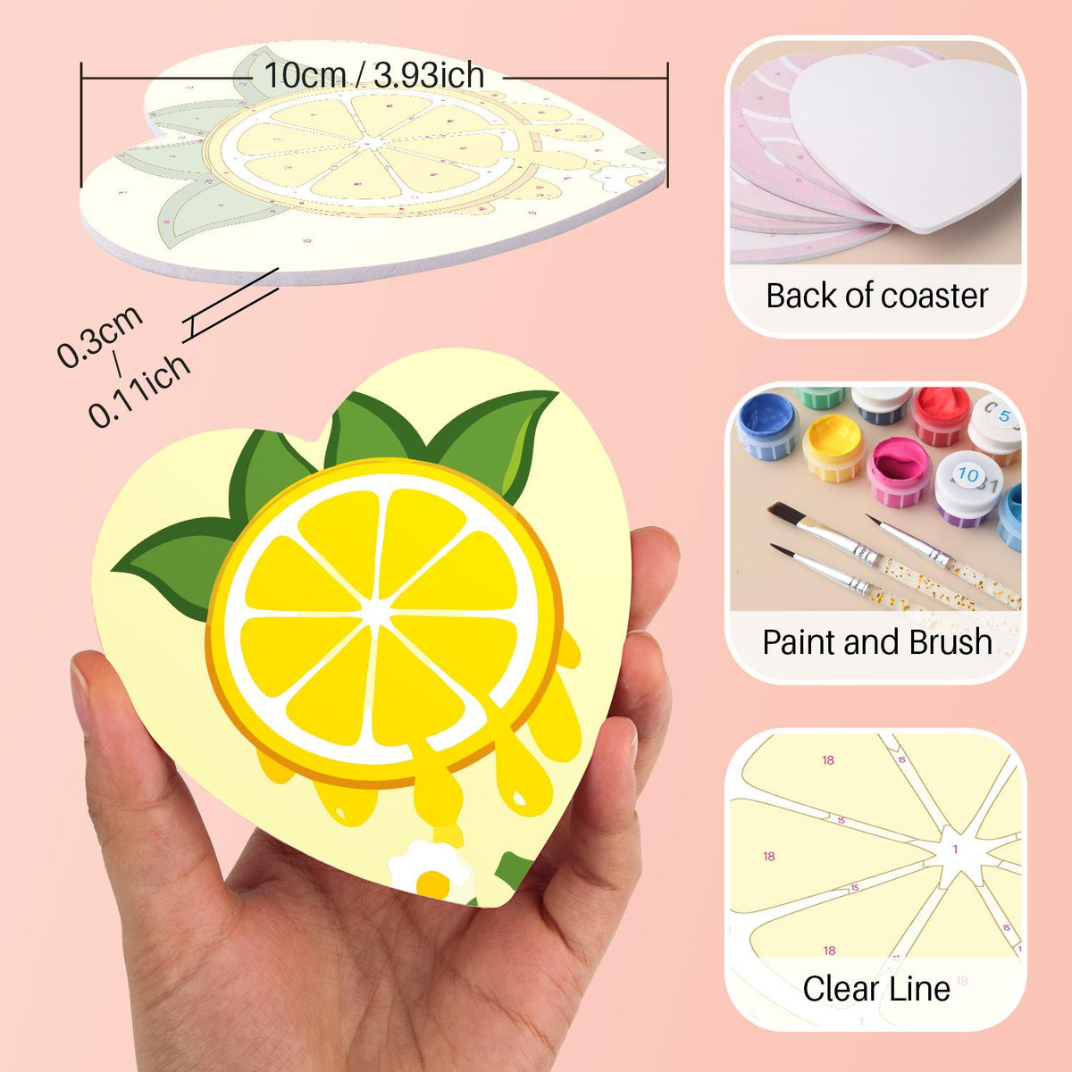 Lemon Gnome Sunshine paint by numbers coasters – image 10