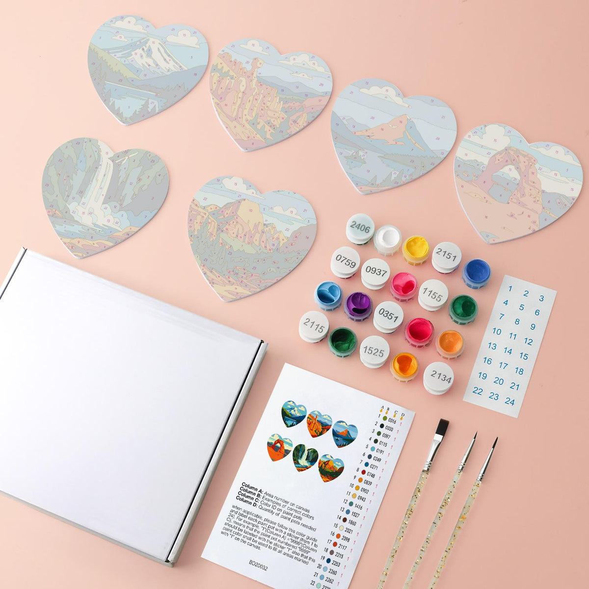 Red Rock Arches and Peaks paint by numbers coasters – image 4