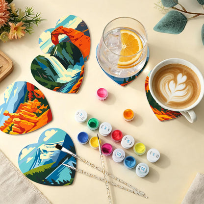 Red Rock Arches and Peaks paint by numbers coasters – image 5