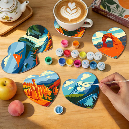 Red Rock Arches and Peaks paint by numbers coasters – image 8