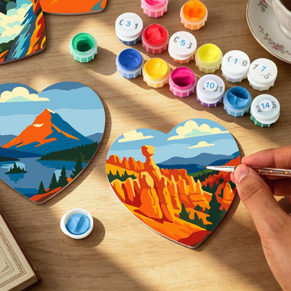 Red Rock Arches and Peaks paint by numbers coasters – image 9