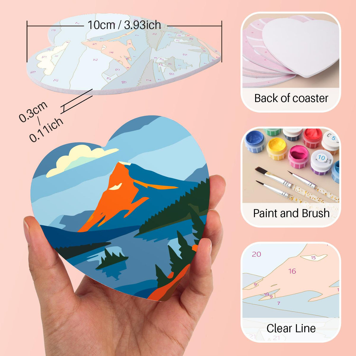 Red Rock Arches and Peaks paint by numbers coasters – image 10