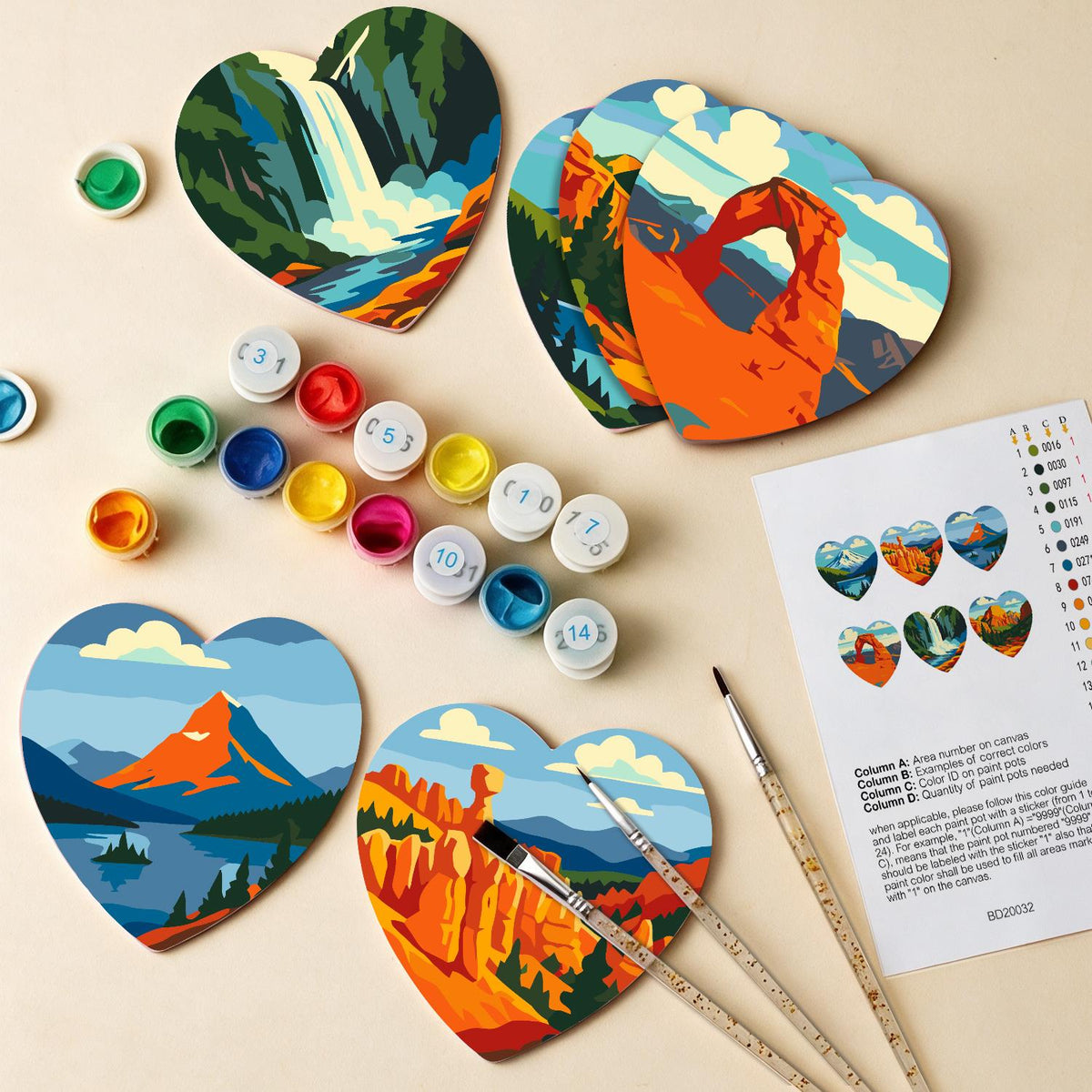 Red Rock Arches and Peaks paint by numbers coasters – image 13