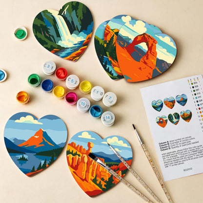 Red Rock Arches and Peaks paint by numbers coasters – image 13