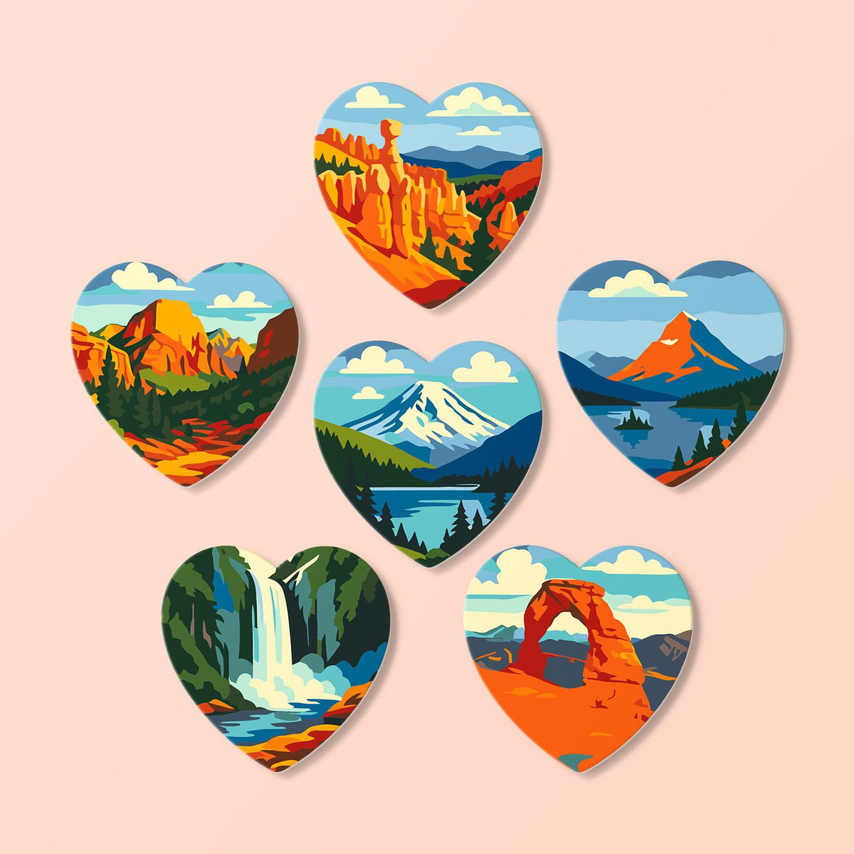 Red Rock Arches and Peaks paint by numbers coasters – image 17
