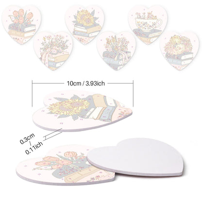 Book Stacks in Bloom paint by numbers coasters – image 15