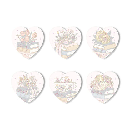 Book Stacks in Bloom paint by numbers coasters – image 16