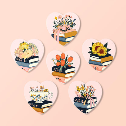 Book Stacks in Bloom paint by numbers coasters – image 17
