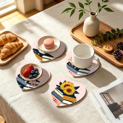 Book Stacks in Bloom paint by numbers coasters – image 18
