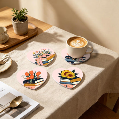 Book Stacks in Bloom paint by numbers coasters – image 19