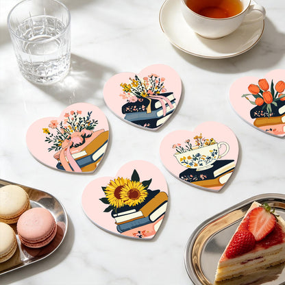 Book Stacks in Bloom paint by numbers coasters – image 22