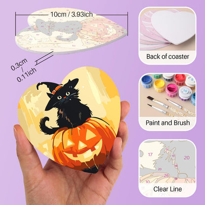 Haunted Autumn Forest Walk paint by numbers coasters – image 10