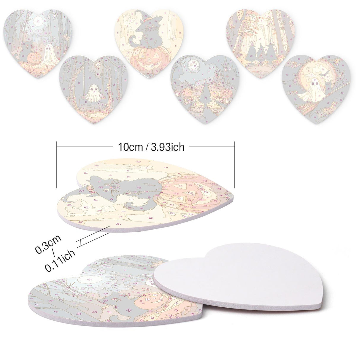 Haunted Autumn Forest Walk paint by numbers coasters – image 15